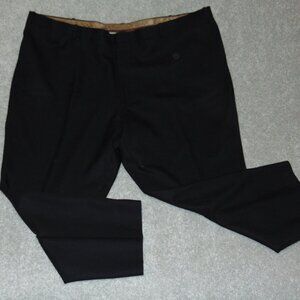 Cianni Cellni Dress Pants Black Striped Wool Mens Straight Leg Trousers 52 Waist